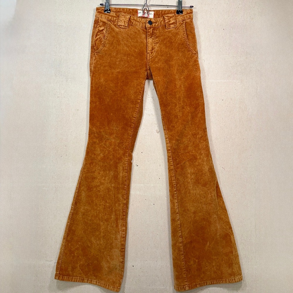 We The Free Corduroy Flare Pants Mustard Rust Women's Size 25 Boho